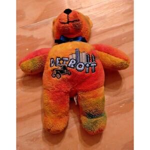 Symbolz 2007 Detroit/Motor City Beanie 7" Teddy Bear Rainbow